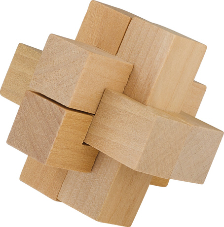 Cross Box Wood Construction Puzzle Wooden Brain Teaser 