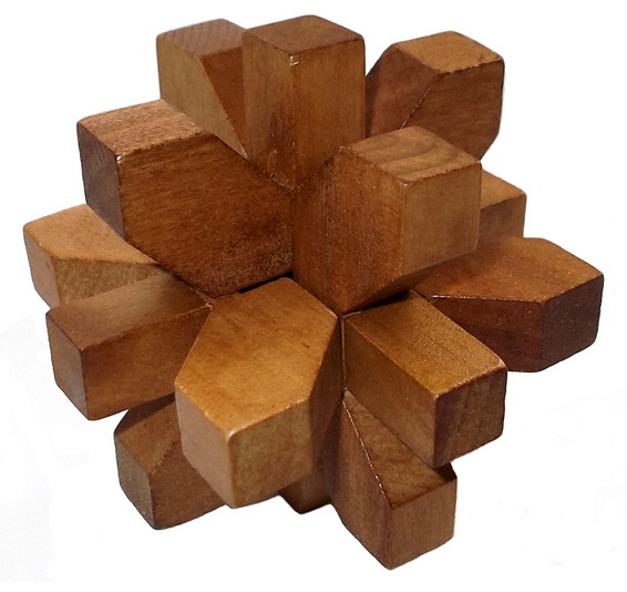 Nine-piece Comet wooden star puzzle