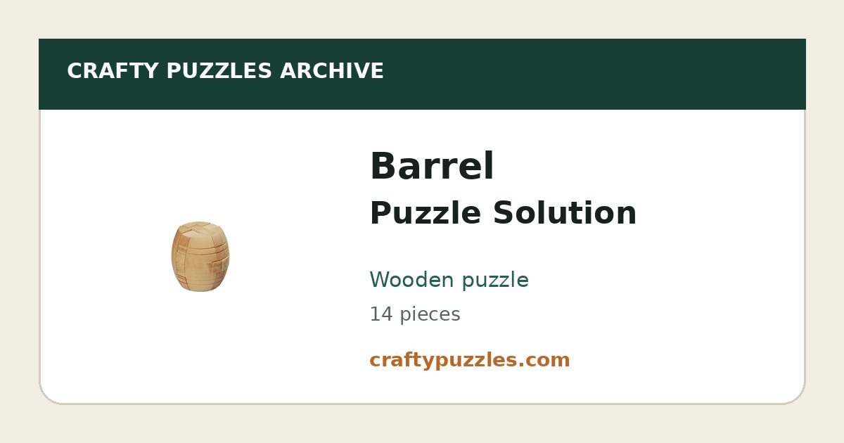Assembly/instructions Design Wooden Barrel Puzzle Solutions & Assembly Guides | Crafty Puzzles