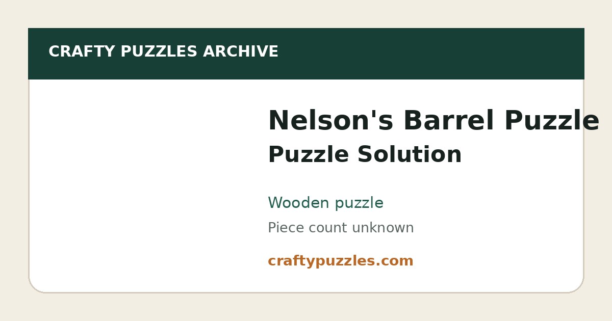 Nelsons Barrel wooden puzzle