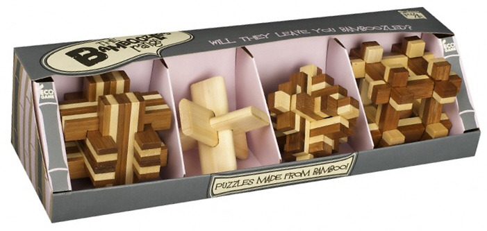Wooden Puzzles "Set Of Four" Brain Teasers
